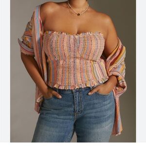 Multicolor Smocked Tube Top